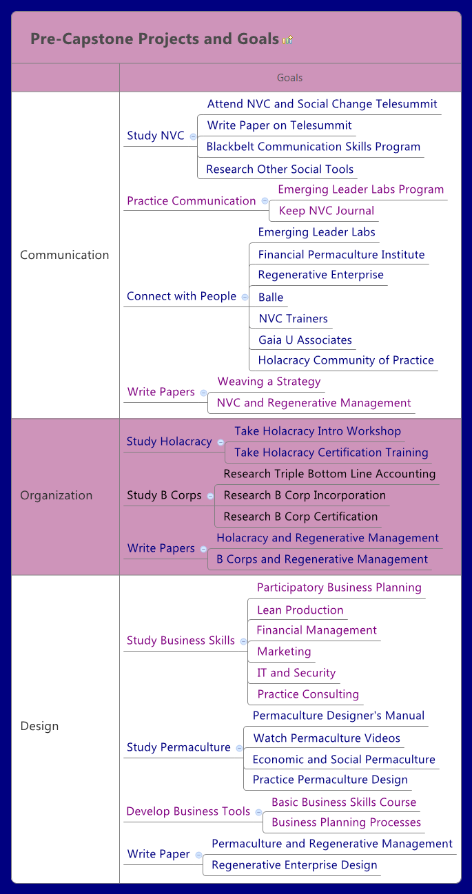 Pre-Capstone Projects and Goals | Jacki Saorsail - Xmind